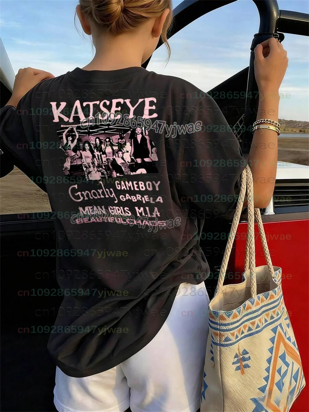 2026 Katseye Lustiges Print-T-Shirt für Damen und Herren, Lässige Grafik-Tops, Unisex O-Ausschnitt Kurzarm T-Shirt, Gothic Y2k T-Shirt Kleidung – Detail 5