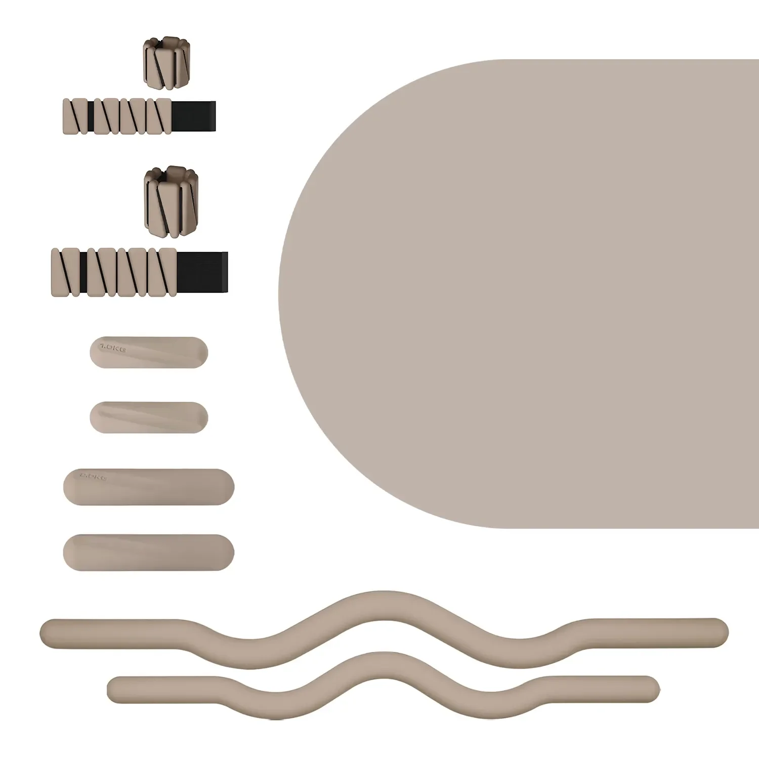 Eco-friendly Non-slip Custom Logo Oval Arch PU Natural Rubber Black Pilates Set Private Brand Yoga Mat Set Strength Training