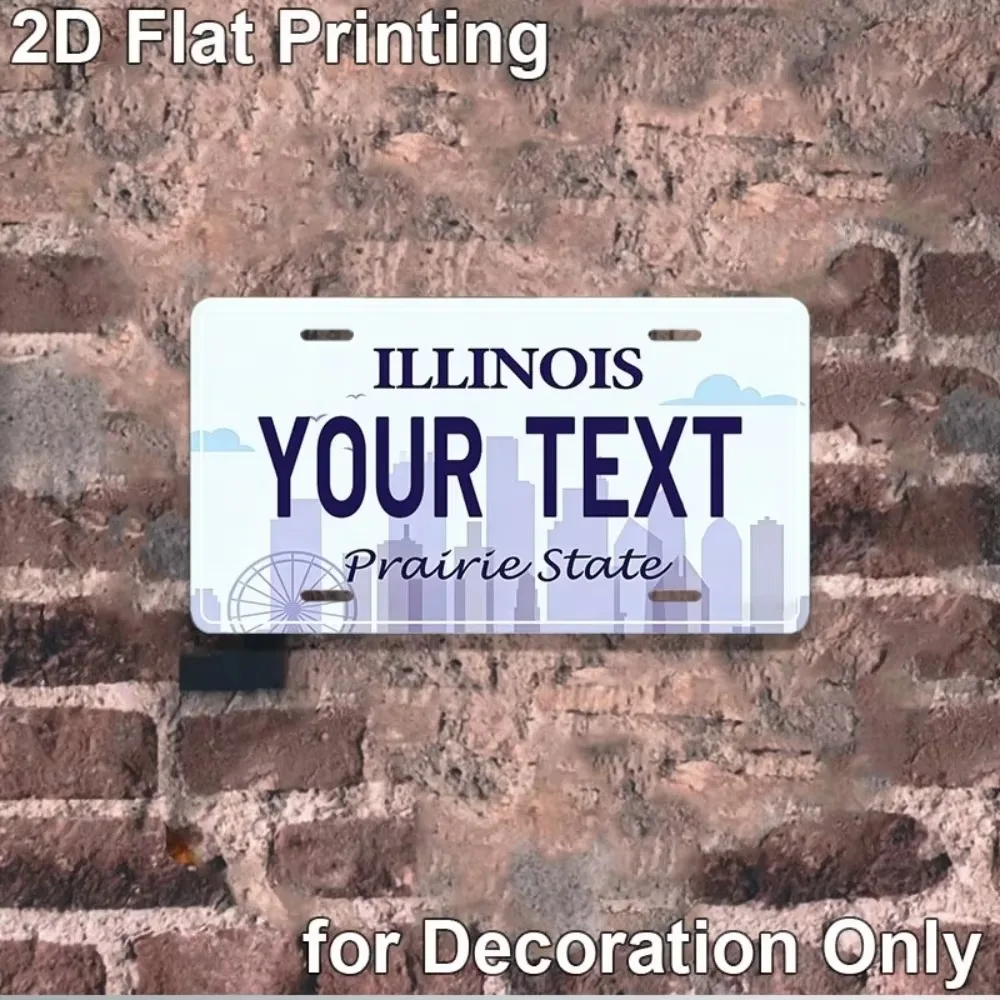 CIFbuy Customizable Illinois US State 2D Flat Wall Plaque, Custom Indoor Outdoor Decor Sign 1pc