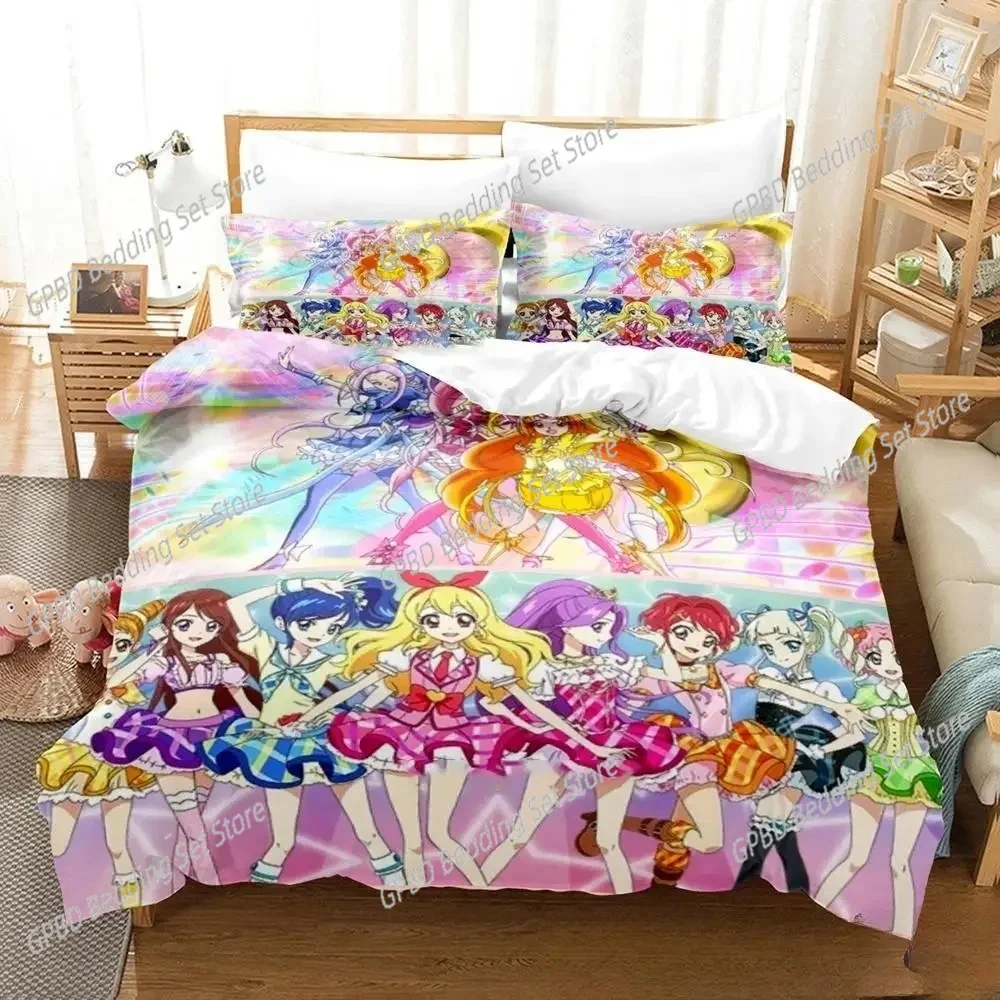 

3D Print Anime Aikatsu Bedding Set Duvet Cover Bed Set Quilt Cover Pillowcase Comforter king Queen Size Boys Adult Bedding Set