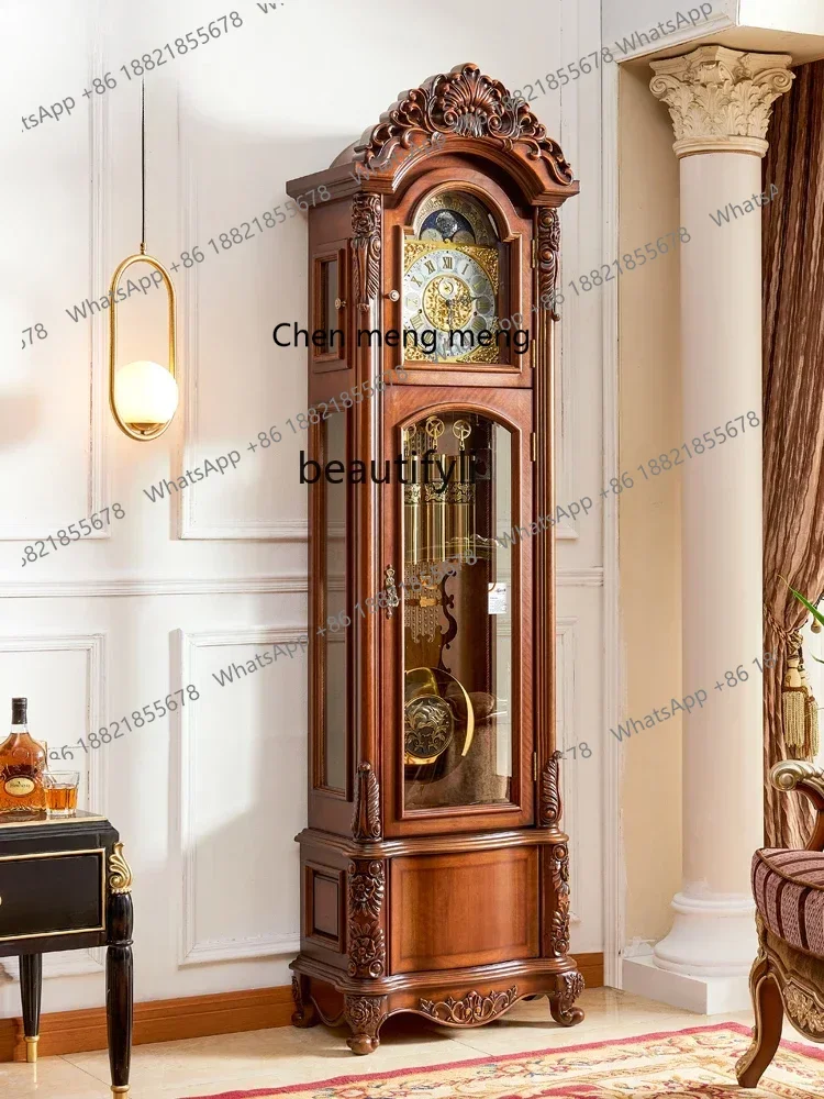 X  X German Hermle European Style Mechanical Floor Living Room Chinese Retro Clock Vertical Clock Classical Pendulum Clock