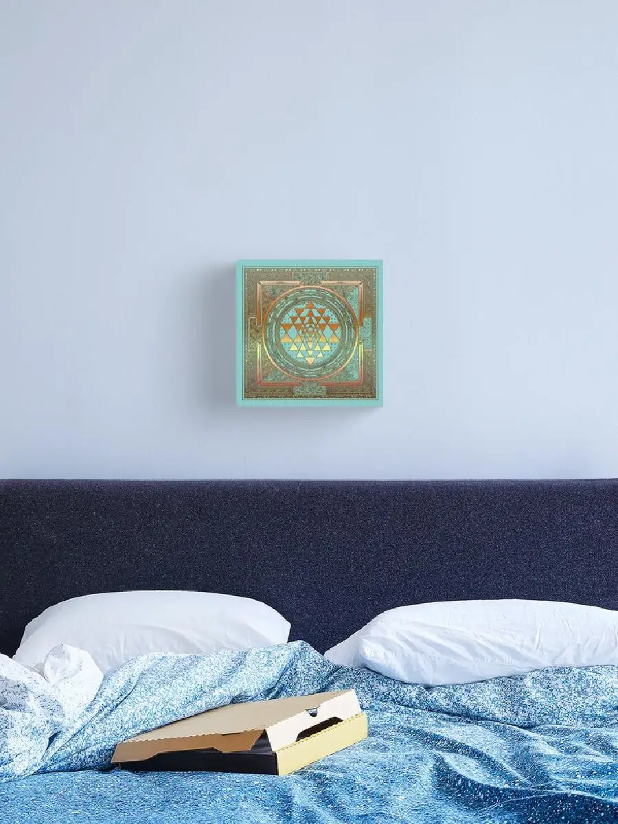 SRI YANTRA Bohemian Ornament Canvas Print  Sacred Geometry Wall Art Spiritual Home Decor Meditation Room Decoration Yoga Studio