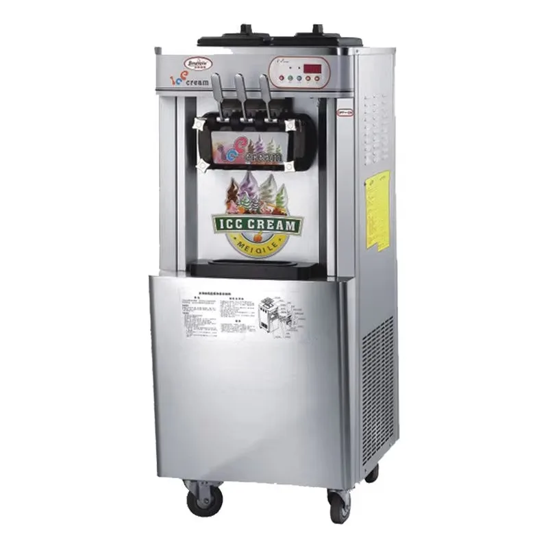 Commercial Three-head Soft-serve Ice Cream Machine, Large Capacity, Food-grade Stainless Steel