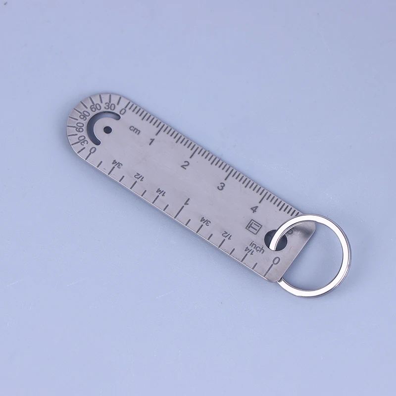 Chaveiro de régua de titânio em miniatura de fácil transporte; Companheiro ideal ao ar livre
