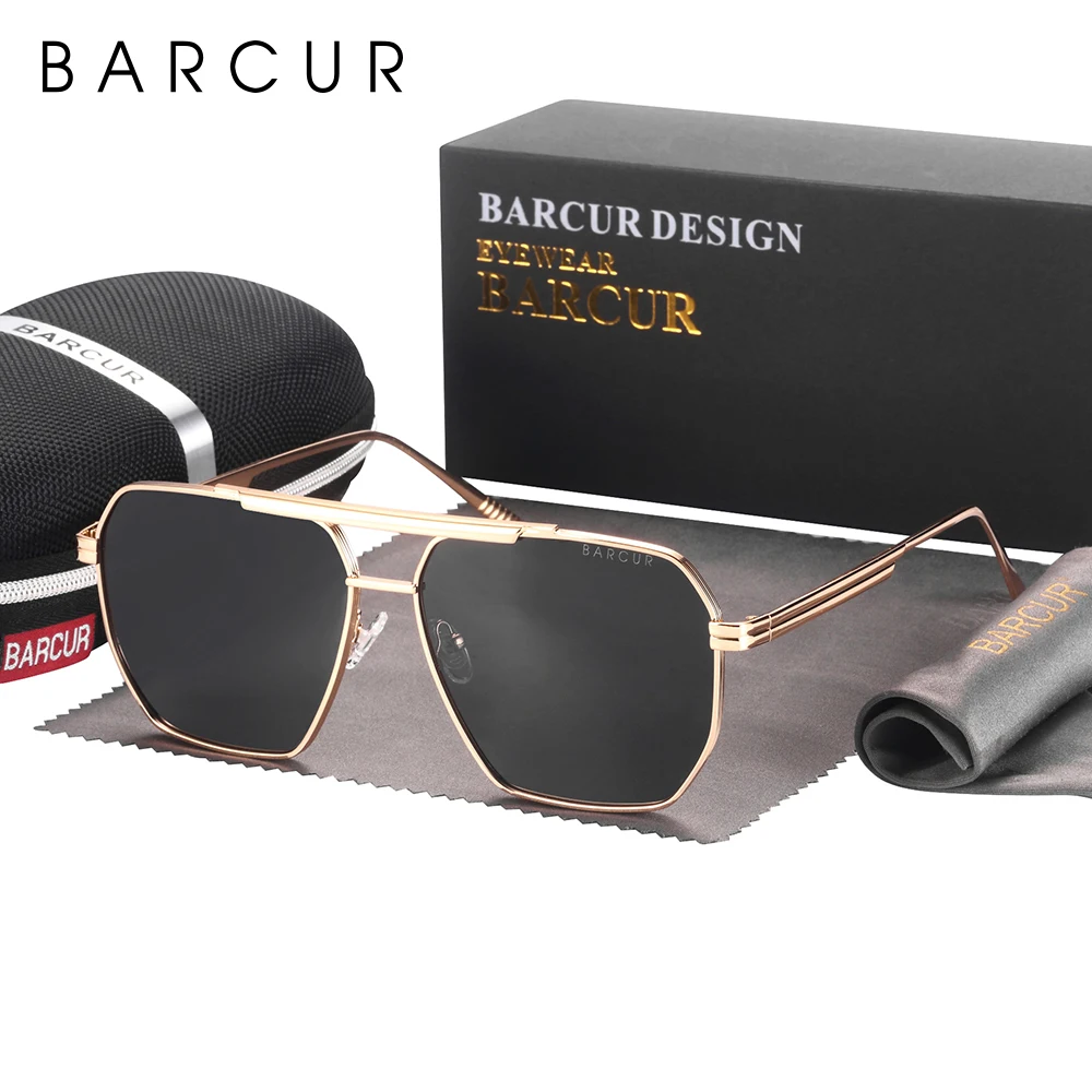 

BARCUR Square Sunglasses for Mens Oversize Women Sun Glasses Driving Eyewear Shades UV400 Protection