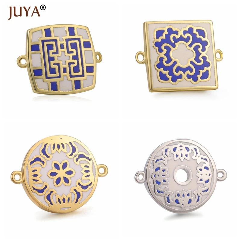 Juya Creative Accessories For Jewelry Making New Trendy Colour Enamel Charm Pendants Connectors DIY Jewelry Components
