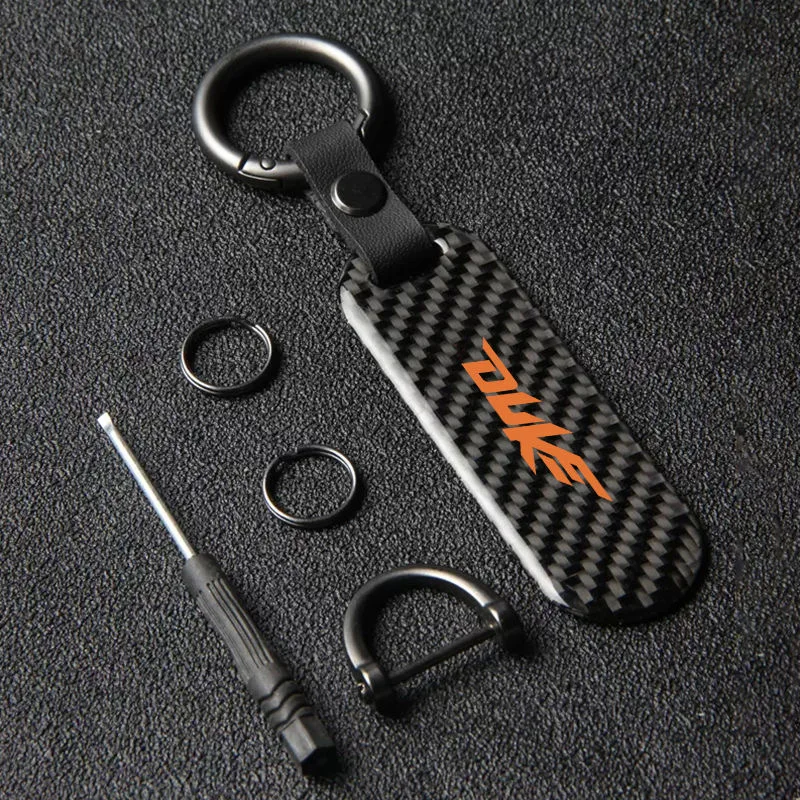 Motorcycle Accessories Fit For DUKE 125 200 390 690 790 990 1290 1190 Motorcycle KeyChain Carbon Fiber