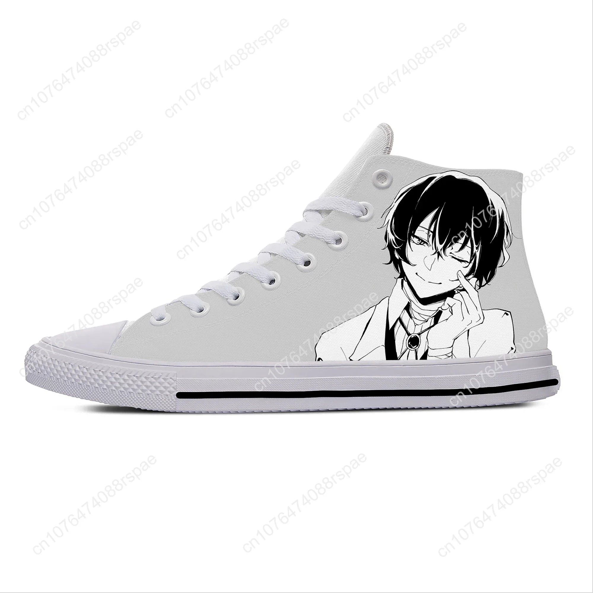 Japanese Anime Manga Bungo Stray Dogs Dazai Osamu Casual Shoes High Top Lightweight Board Shoes Breathable Men Women Sneakers