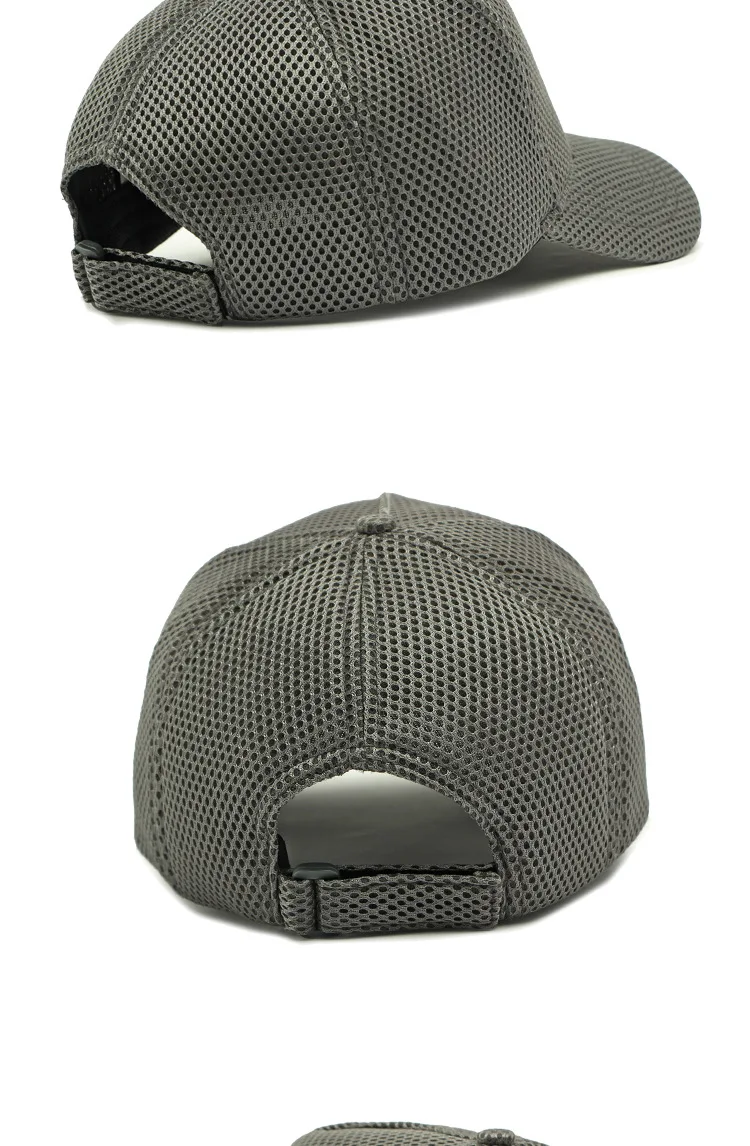 Men's Big Head High Crown Trucker Hats Breathable Full Mesh Snapback Baseball Caps Sun Protection Outdoor Plus Size 56-64cm