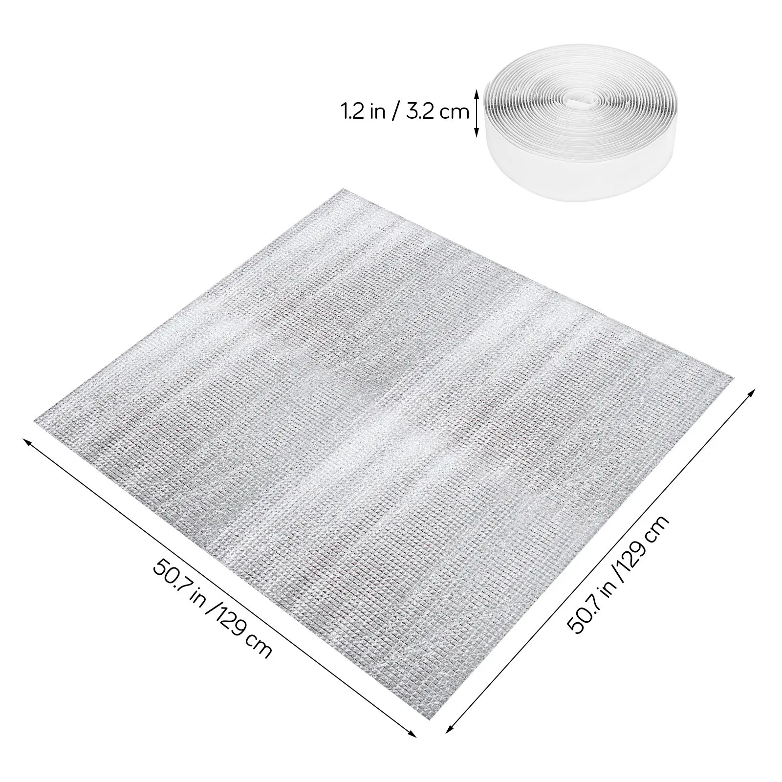 Attic Fan Cover 129x129cm Hook Loop Aluminum Film Insulation Seal Reusable Vent Cover Return Air Leak Air Vent Covers