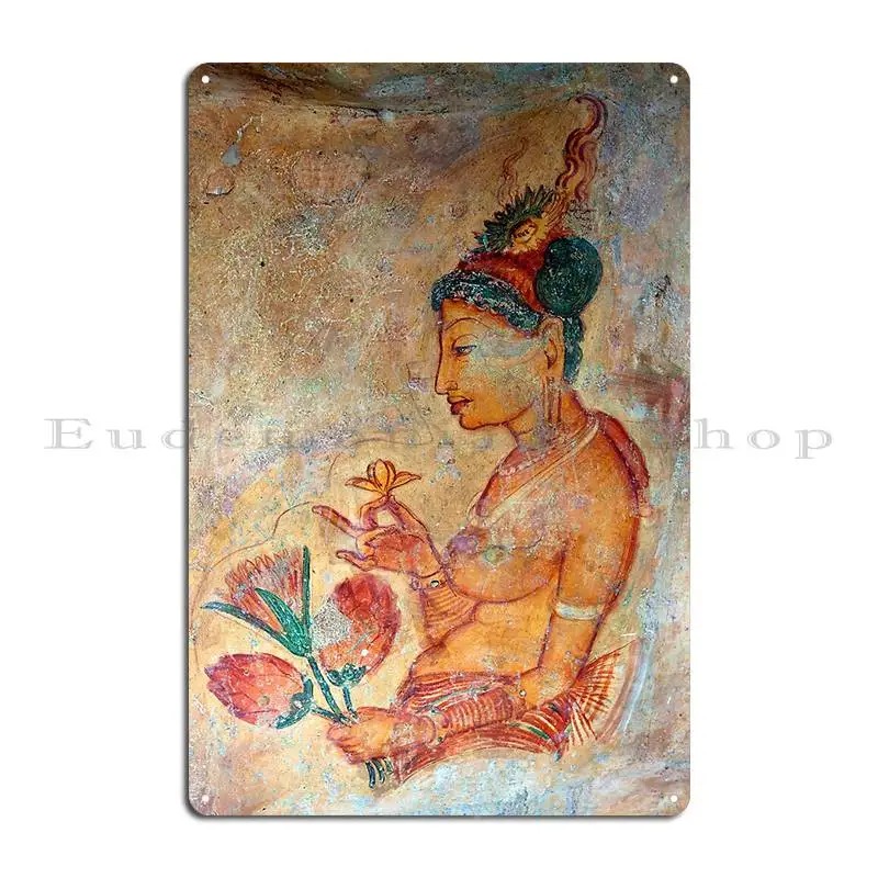 Sigiriya Fresco Frescoes Sri Lanka Metal Sign Kitchen Garage Wall Decor Designs Garage Tin Sign Poster