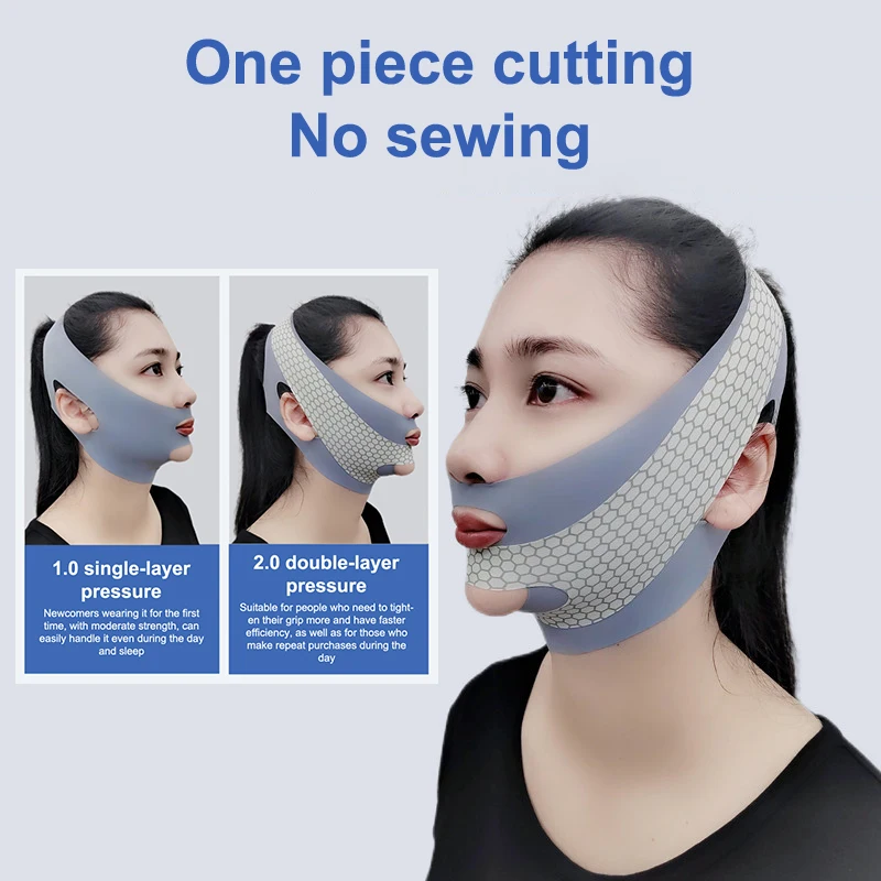 شد الوجه مع النوم الوجه على شكل حرف V، ضمادة تنحيف الوجه، ضمادة استرخاء الشكل، تقليل تدليك فرقة ترقق الوجه للذقن المزدوجة