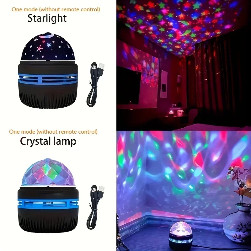 Northern Galaxy Light LED Water Pattern Starry Sky Light Remote Control Aurora Projection Light USB Plug-in Magic Ball Stage KTV