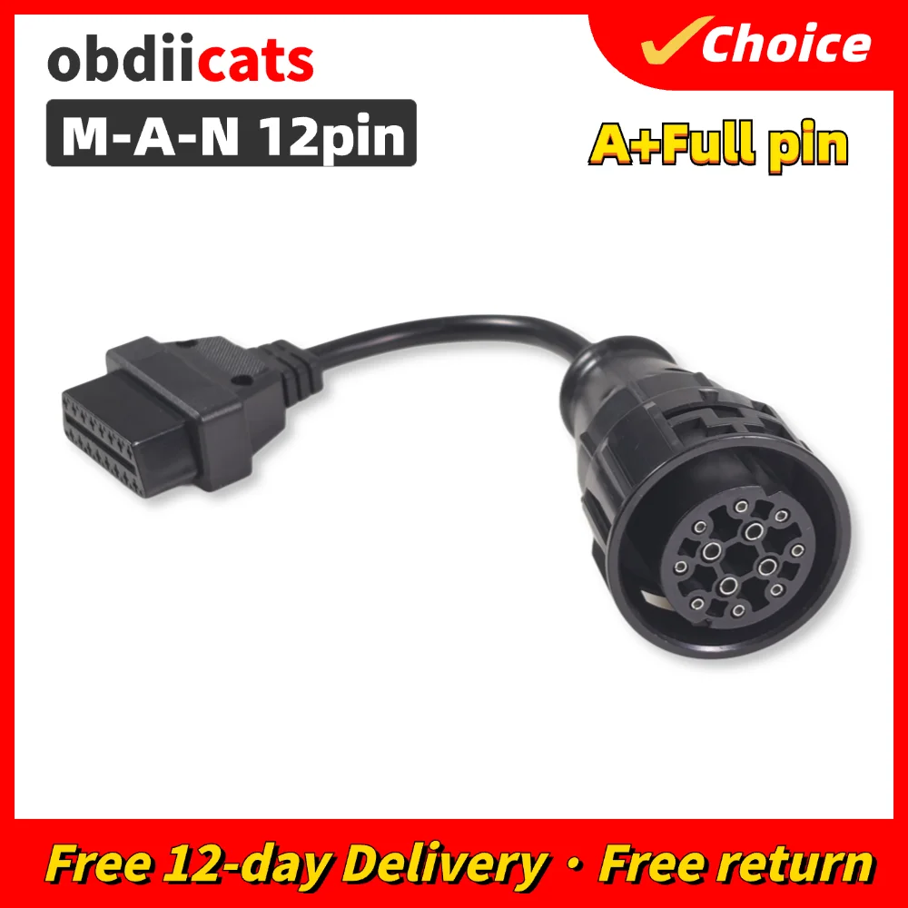 Newest High quality 12Pin To OBD 2 OBD II 16 Pin Connector Diagnostic Tool Adapter Extension Cable