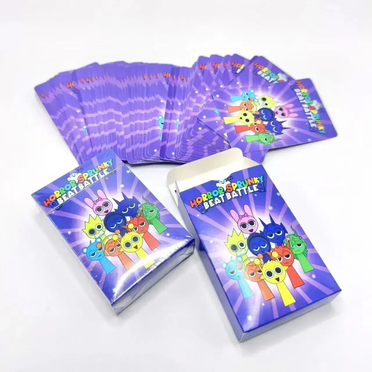 54PCS Sprunki 만화 카드 1 상자 Kawaii Spronki는 게임 카드를 수집합니다. Anime Self Made Squirtle Cards 선물 완구