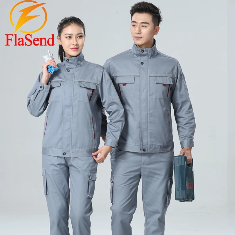 Free Shipping Spring and Autumn Long-Sleeved Suit Reflective Construction Engineering Work Clothes Workplace Safety Clothing