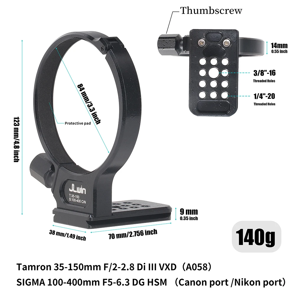 FOTGA Tripod Mount Ring for Tamron 35-150mm F/2-2.8 Di III VXD (A058) For SIGMA 100-400mm F5-6. 3 DG HSM Canon Port Nikon Port