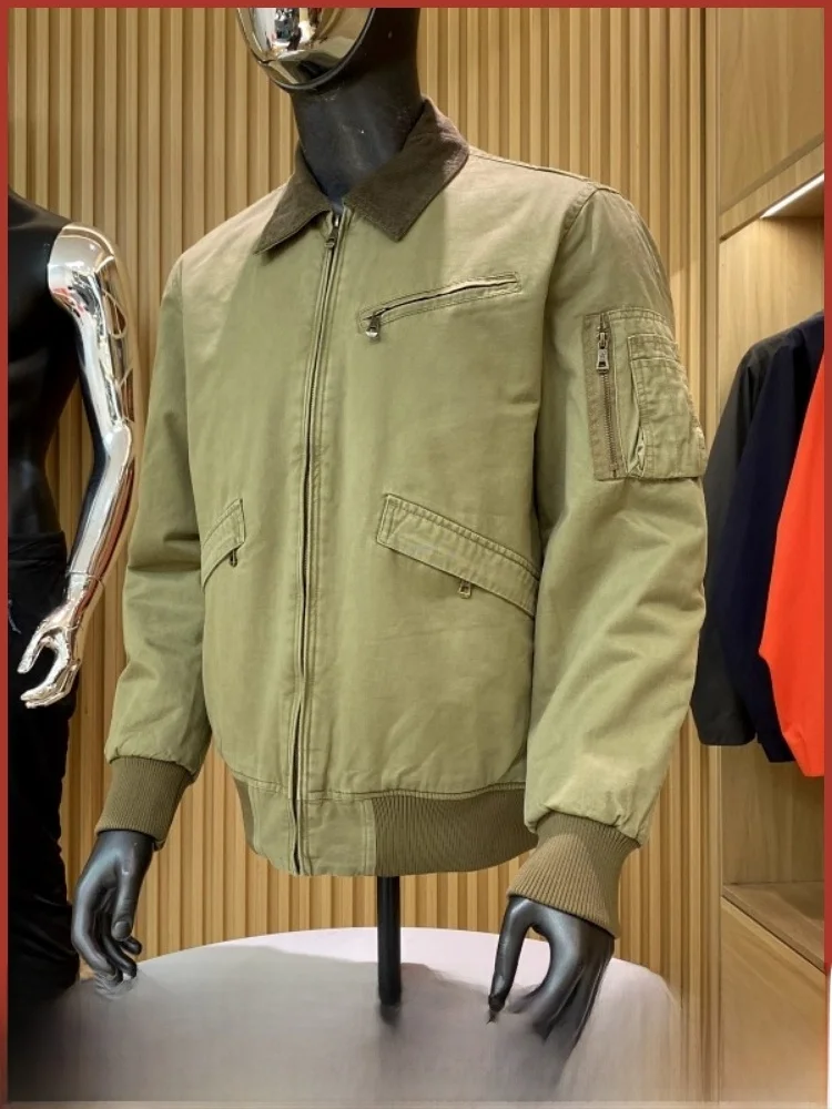 

Тяжелое хлопковое пальто American Sle Cotton Jaet, мужское хлопковое пальто на толстой хлопковой подкладке Detroit, молодежное модное длинное пальто на молнии све