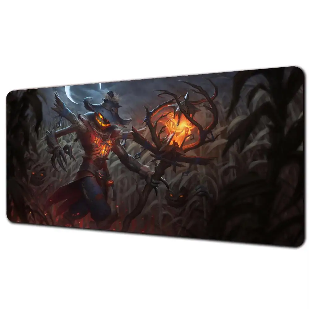 

Фантастический лесной ужас, голова тыквы, MTG, игровой коврик, волшебная карта, боевой коврик, 35X60 см, лента Magic mtg, нескользящий, прочный, сшитый край