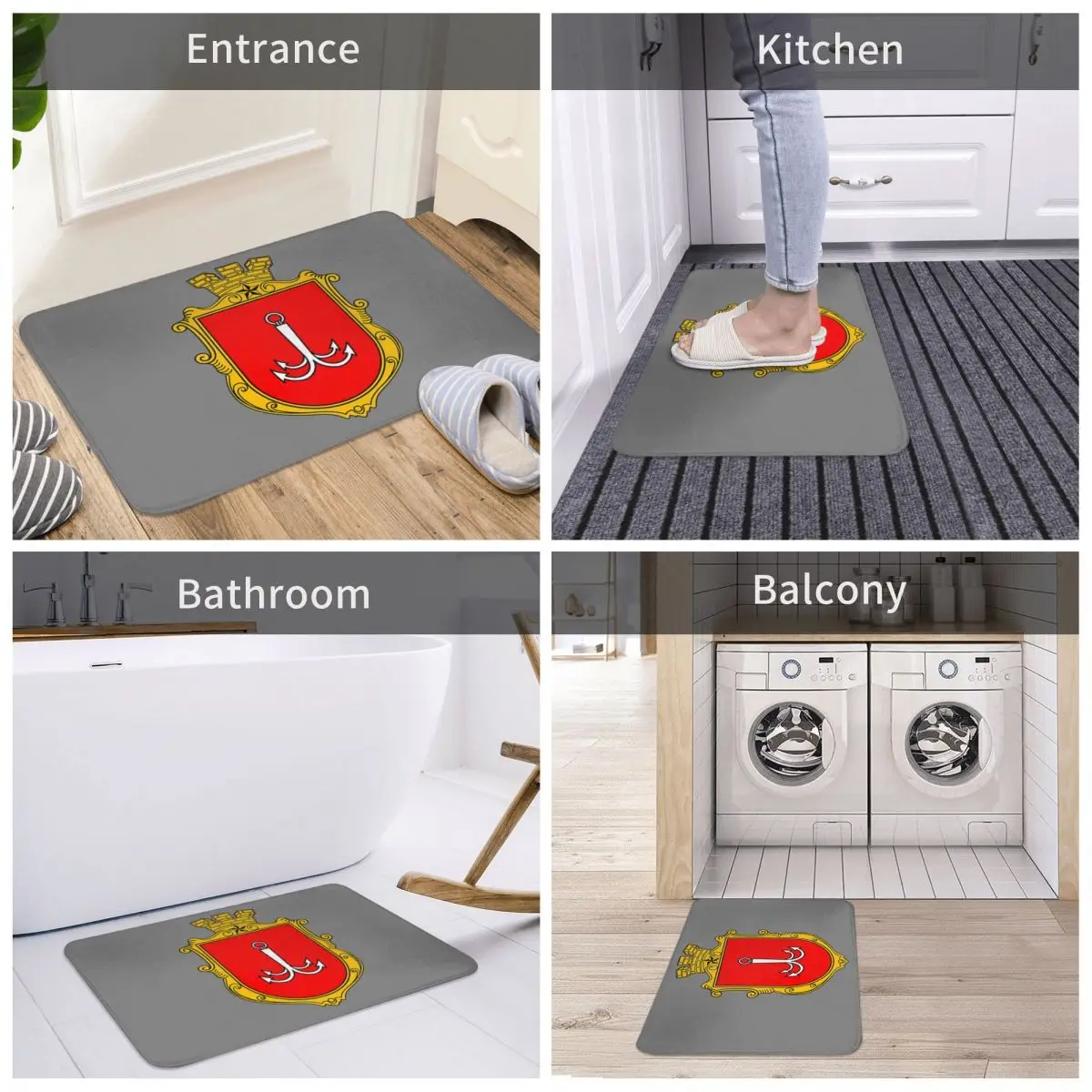 Coat Of Arms Of Odessa, Ukraine Anti-slip Doormat Floor Mat Dust-proo Carpet Rug for Kitchen Entrance Home Bathroom Footpad Mats