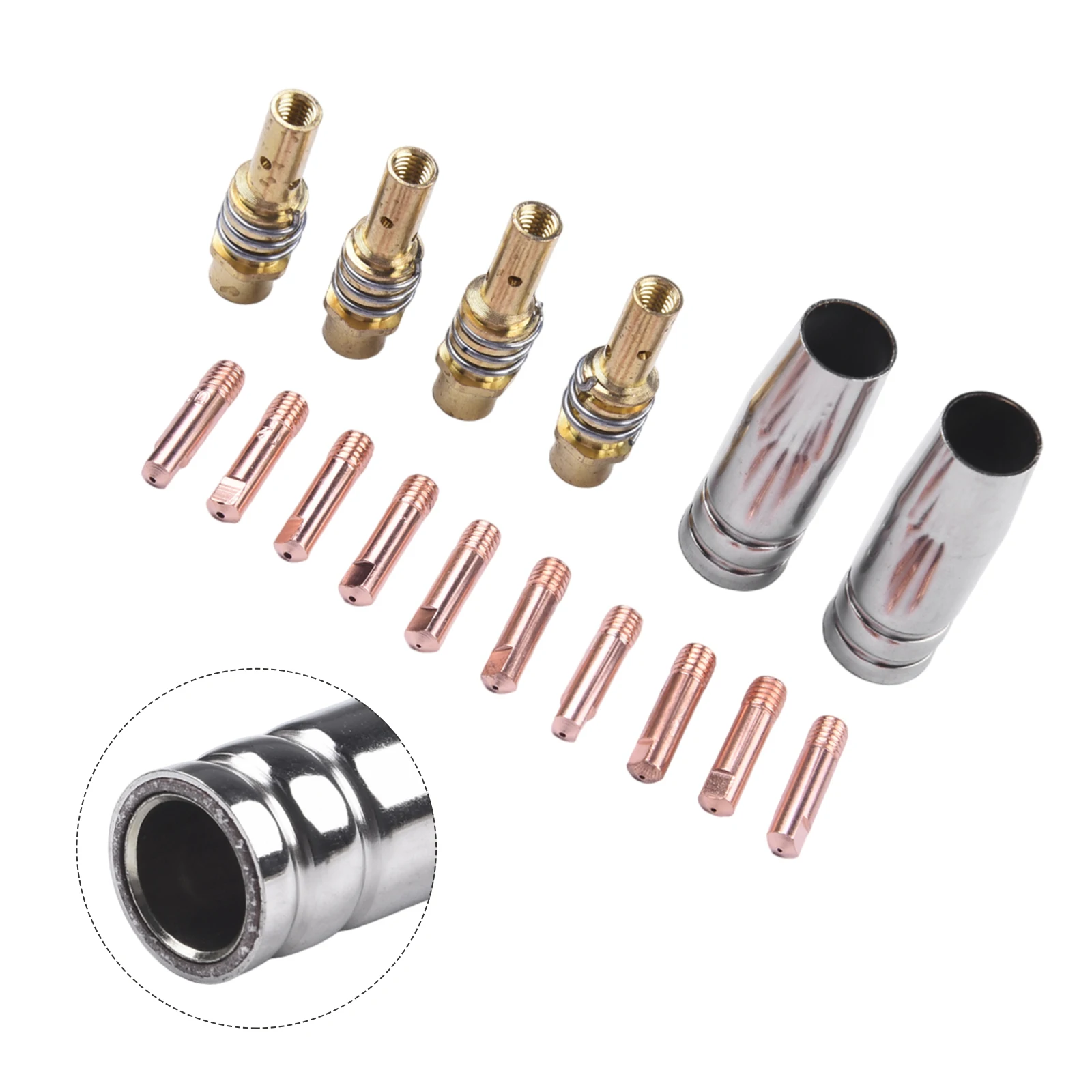 Punta de contacto para soldadura MIG, consumibles de tipo consumible, rendimiento estable, práctica, MB15, 15AK