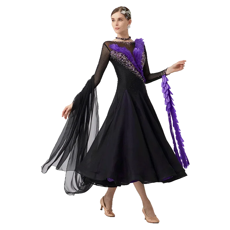 

Vestidos De Fiesta Elegantes 2024 Para Boda Dance Rhinestone Diversity Dress Ballroom Standard Waltz Competition Performance