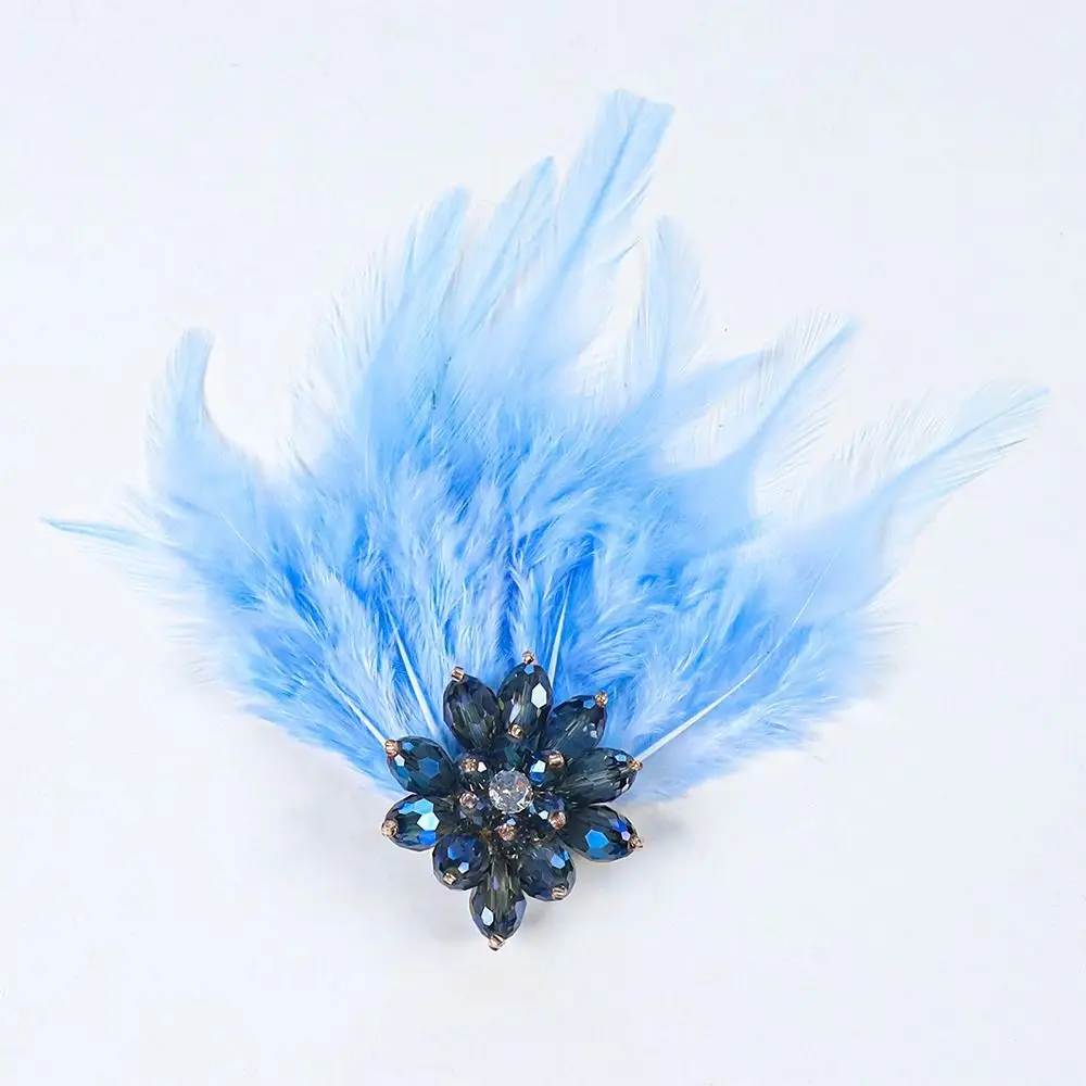 Beautiful DIY Crystal Flower Rhinestone Charming Colorful Feathers Jewelry Crystal Flowers Women