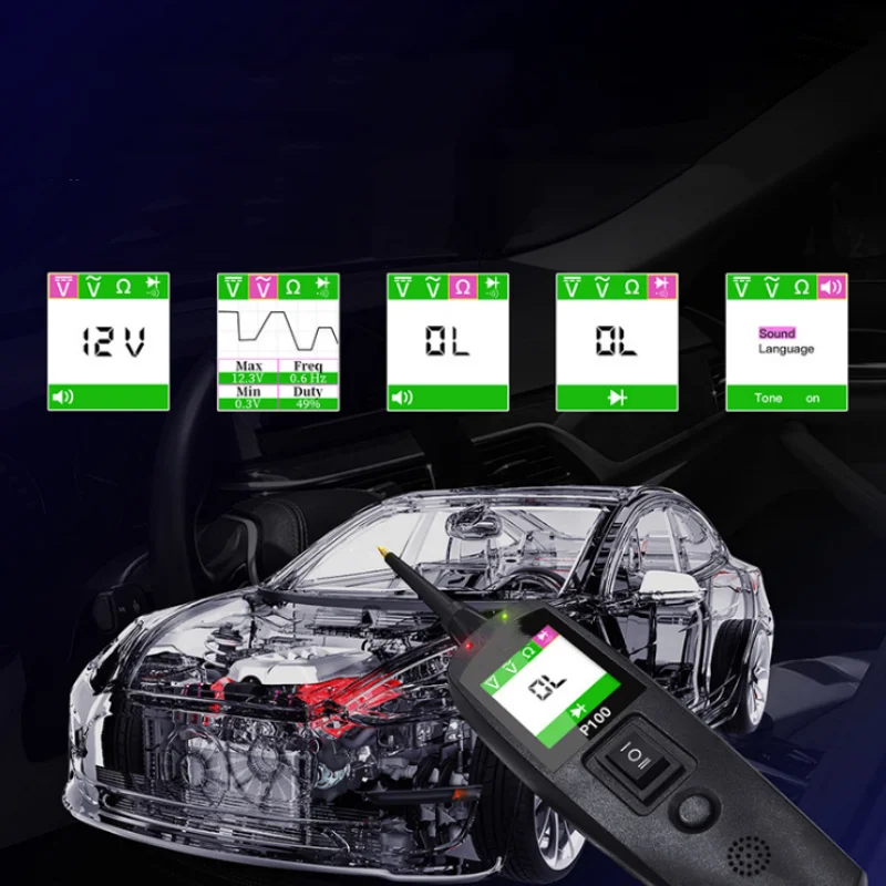 24V 12V Probe Pen Car Tester Voltage Resistant Test Circuit Ignition Battery Scanner Diagnostic Tools Auto Accessories P100