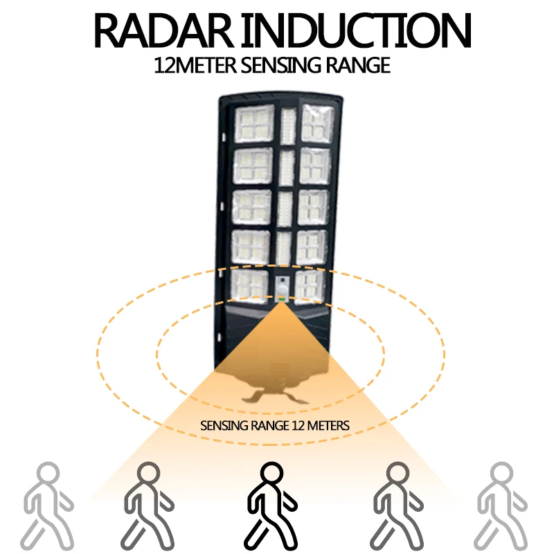 Imagem -03 - Impermeável Controle Remoto Solar Street Light Tudo em um Sensor de Movimento 100w 200w 300w