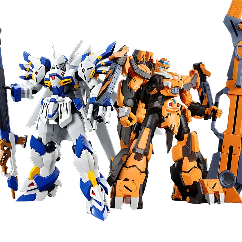 Bandai Original MODEL KIT GUNDAM HG WEIßRITTER&GUNLEON Anime Action Figure Assembly Model Toys  Model Gifts for Boys