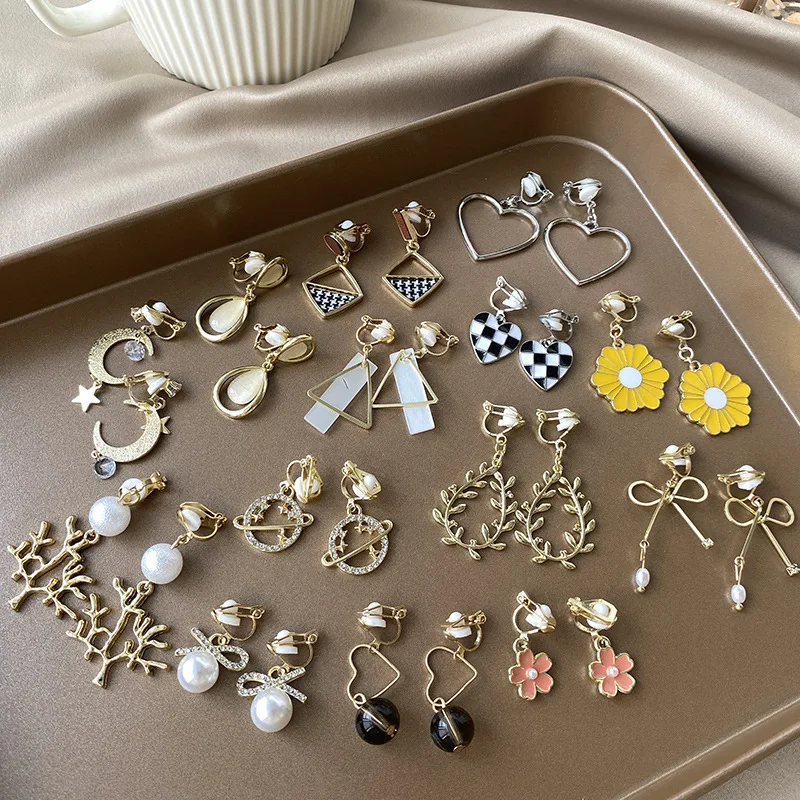 Ear Clip No Ear Piercing Senior Earrings Personality Everything Matching Earrings Korean Version Temperament Ear Clip Female