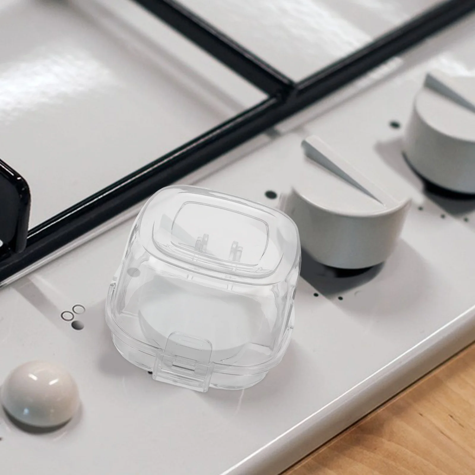 

4Pcs Clear Heat Resistant Stove Knob Covers Safe Lock for Gas Electric Ranges Oven Knob Protectors Kitchen Safety Guards