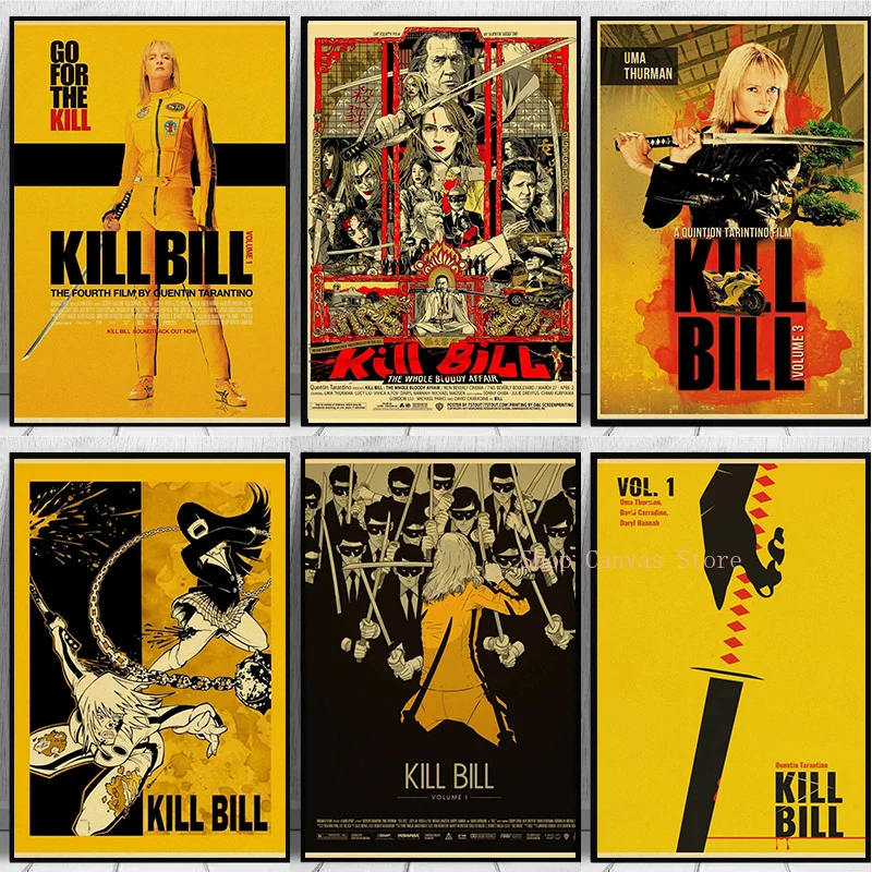 Vintage Classic Fiction Movie Film Kill Bill Canvas Painting Poster Print Wall Art Picture For Living Room Home Decor Aesthetic