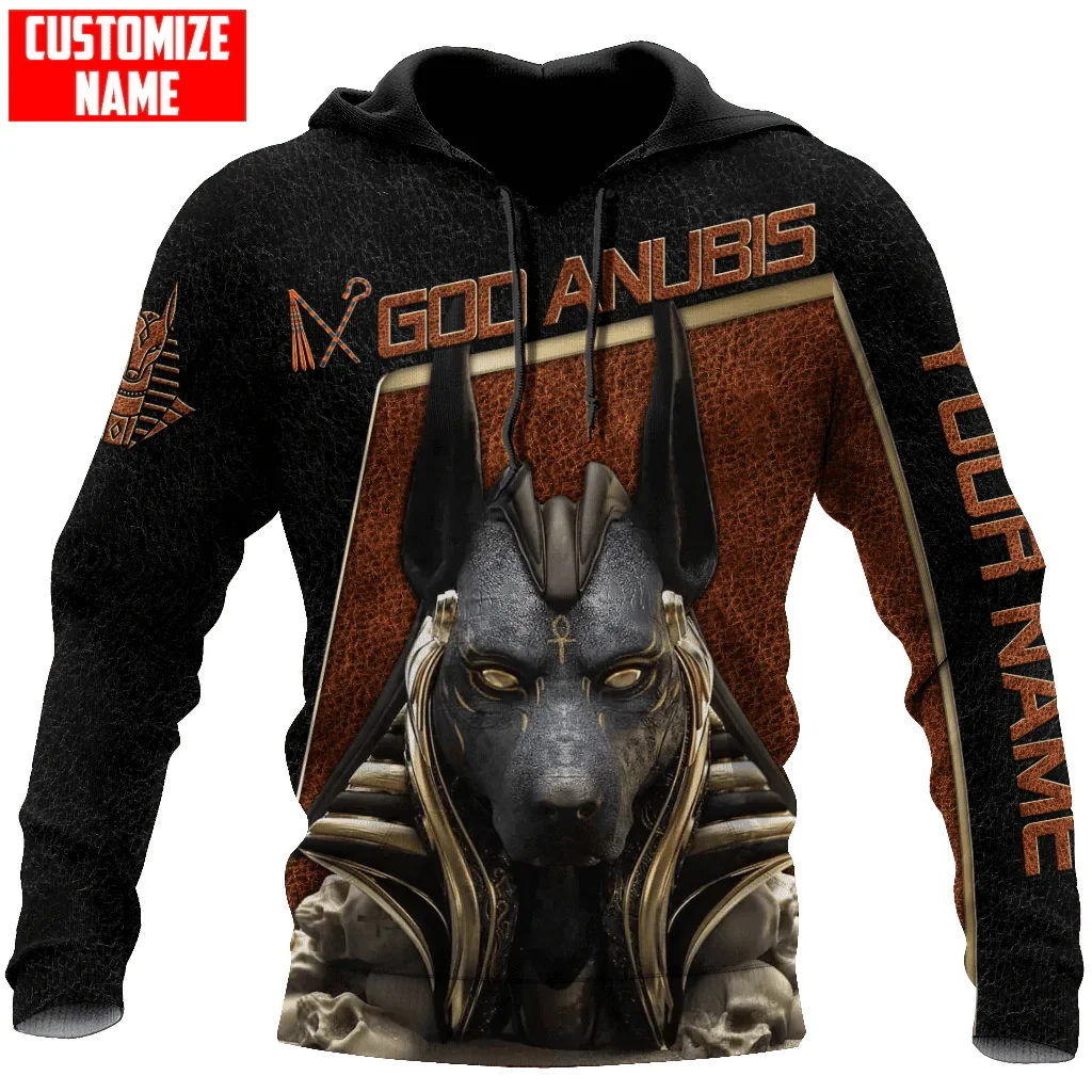 Personalized Name Egypt God Anubis 3D All Over Printed Men's Hoodie & Sweatshirt Unisex Zip Hoodies Casual Tracksuits KJ931