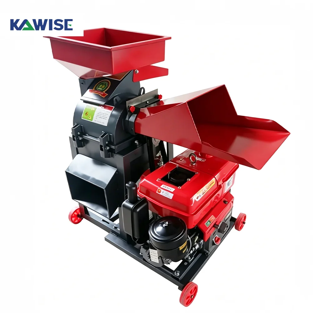 AIROW Diesel Forage Crusher Machine for Outdoor Grass Straw Grain and Farm Byproduct Processing
