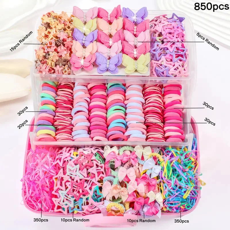 850-Piece Accessory Set Suitable for Girls’ Daily Outings and Participation in Festive Events – a Richly Curated Collection No Box