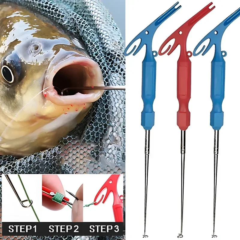 Security Extractor Fish Hook Disconnect Remove 3 in 1 Fishing Tool Fishing Universal Fly Nail Quick Knot Tying Tool Accessories