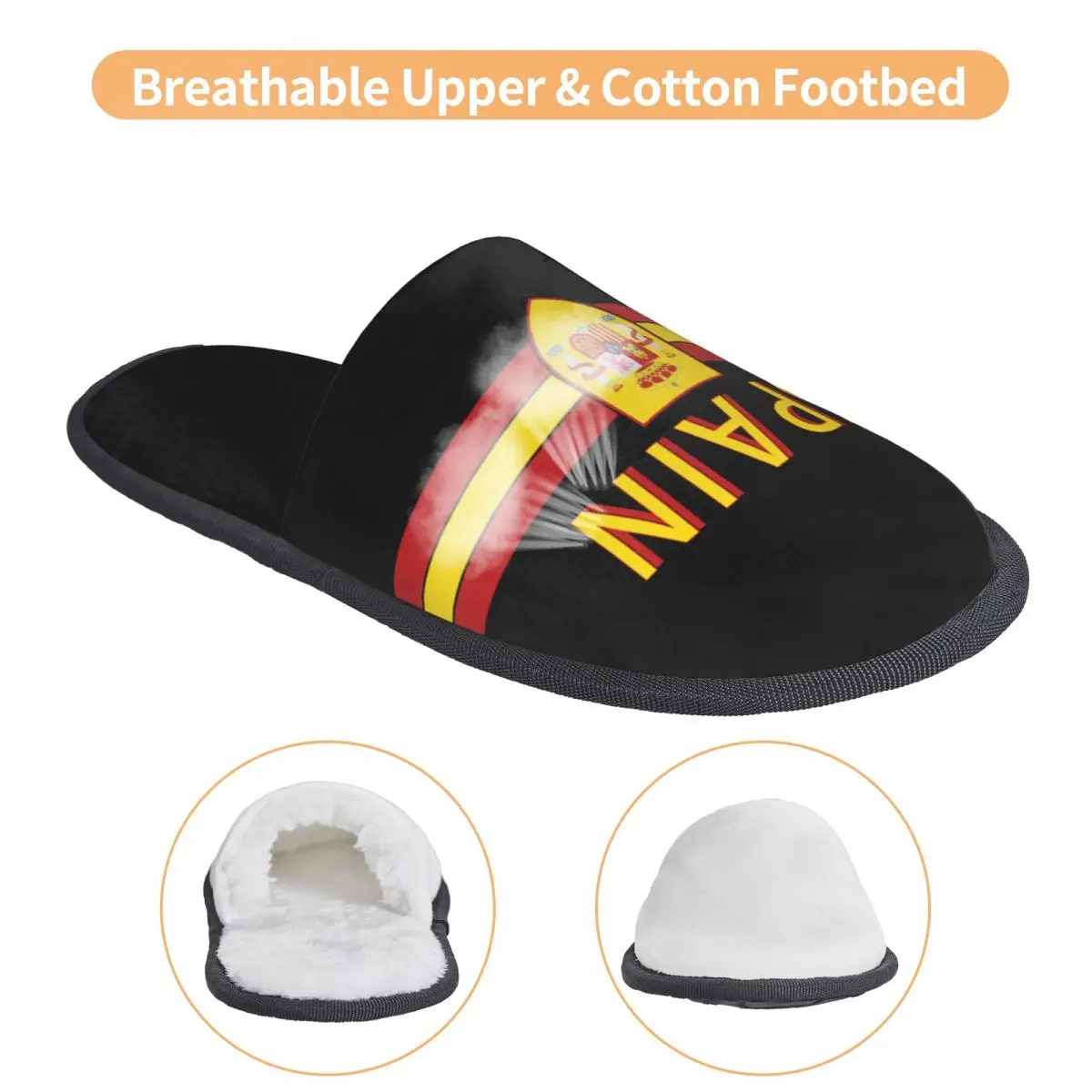Custom Coat Of Arms Of Spain Cozy Scuff Memory Foam Slippers Women Spanish Flag Patriotism Spa House Shoes