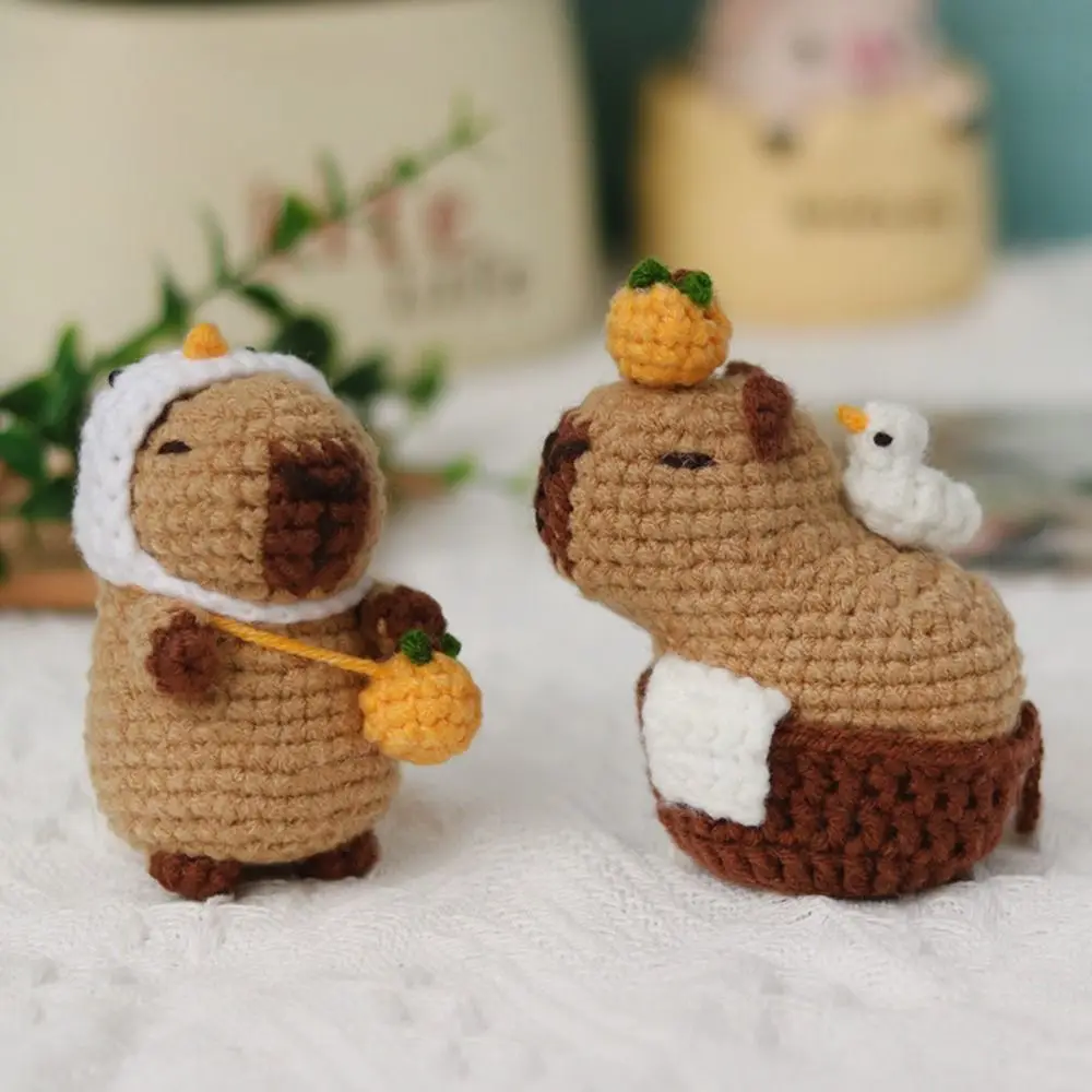 1PC Cute Beginner Crochet Stuffed Animal Kit Handmade with Crochet Hooks Capybara DIY Crochet Kit DIY Set Guinea Pig Yarn Set