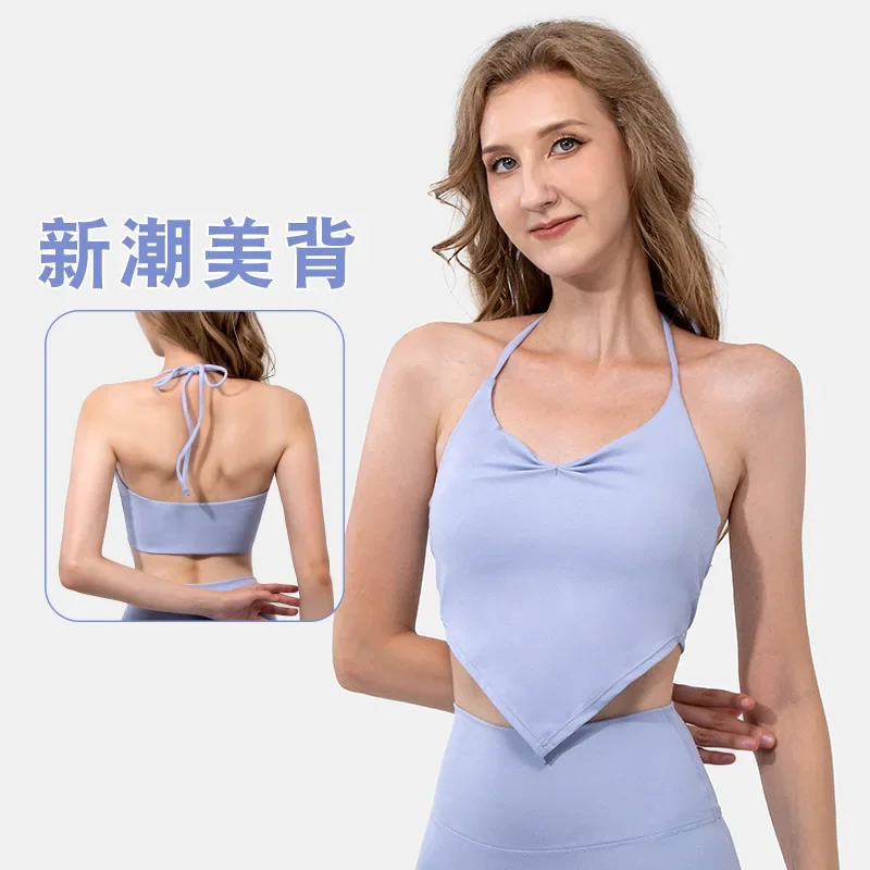 

New Autumn INS Cross border Source Sports Gym Running Open Back Sexy Bra Yoga Suit for Europe and America