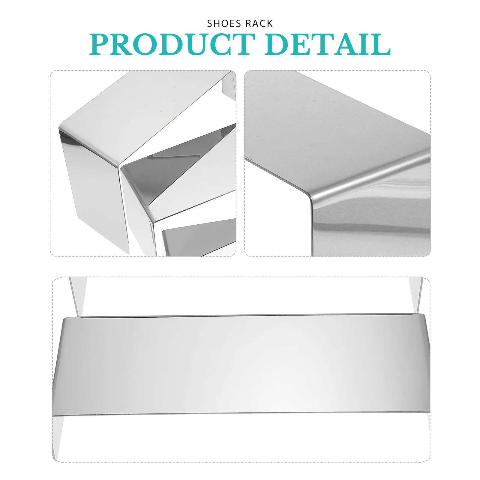 

3Pcs Shoe Display Rack Stainless Steel Sturdy Shoes Holder for Store Mall Home Use Simple Style Rust Resistant