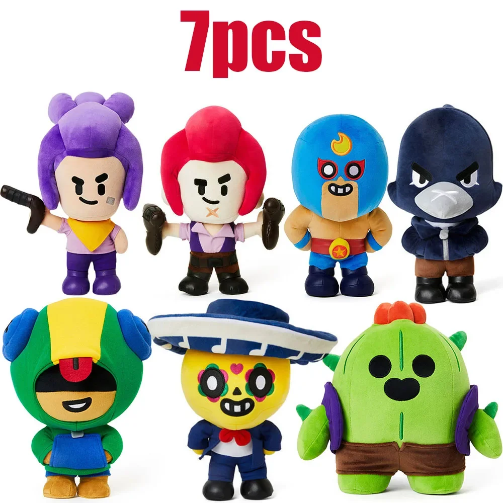 2024 Brawl Plush Spike Shelly Clot Leon Poco Stars Plush Toy Stuff Pillow Dolls Game Characters For Children Birthday Gifts