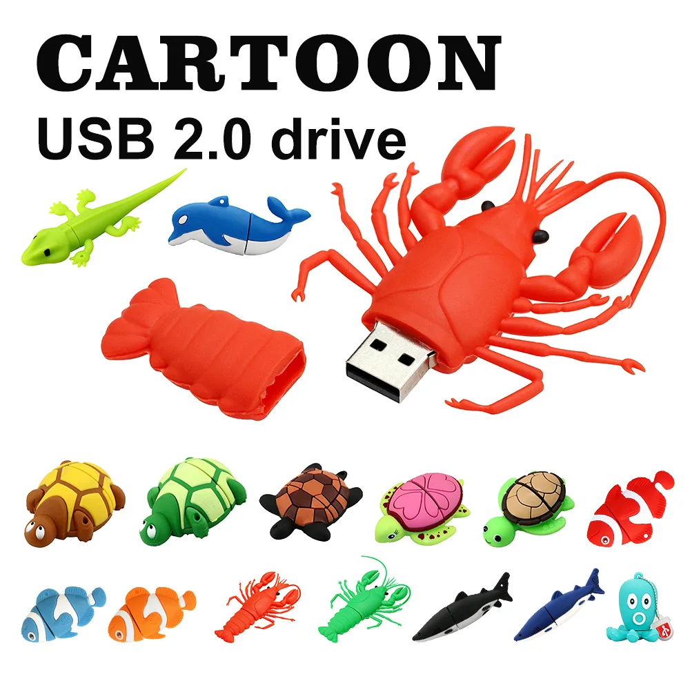 

Cute USB Flash Drive Memory Stick 128GB 64GB Cartoon Sea Turtle Shaped Novelty 32GB 16GB 8GB Pendrive Gift Flash Memory 4GB 2.0