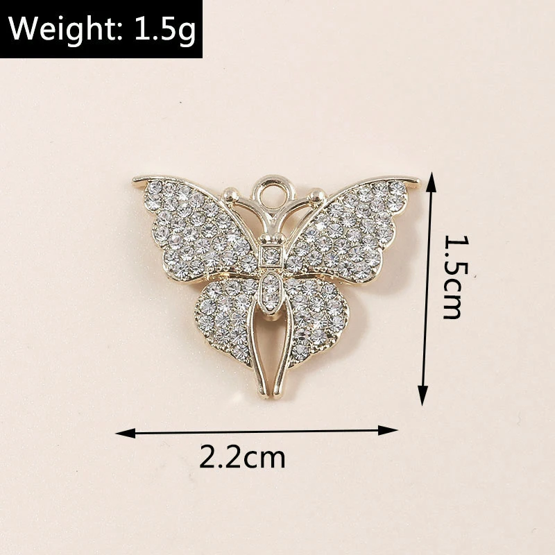 Leslie 4 stücke exquisite Kristall perle runde Hase Schmetterling Bowknot Charms für Ohrringe Halskette Armband DIY Schmuck Zubehör – Detail 25