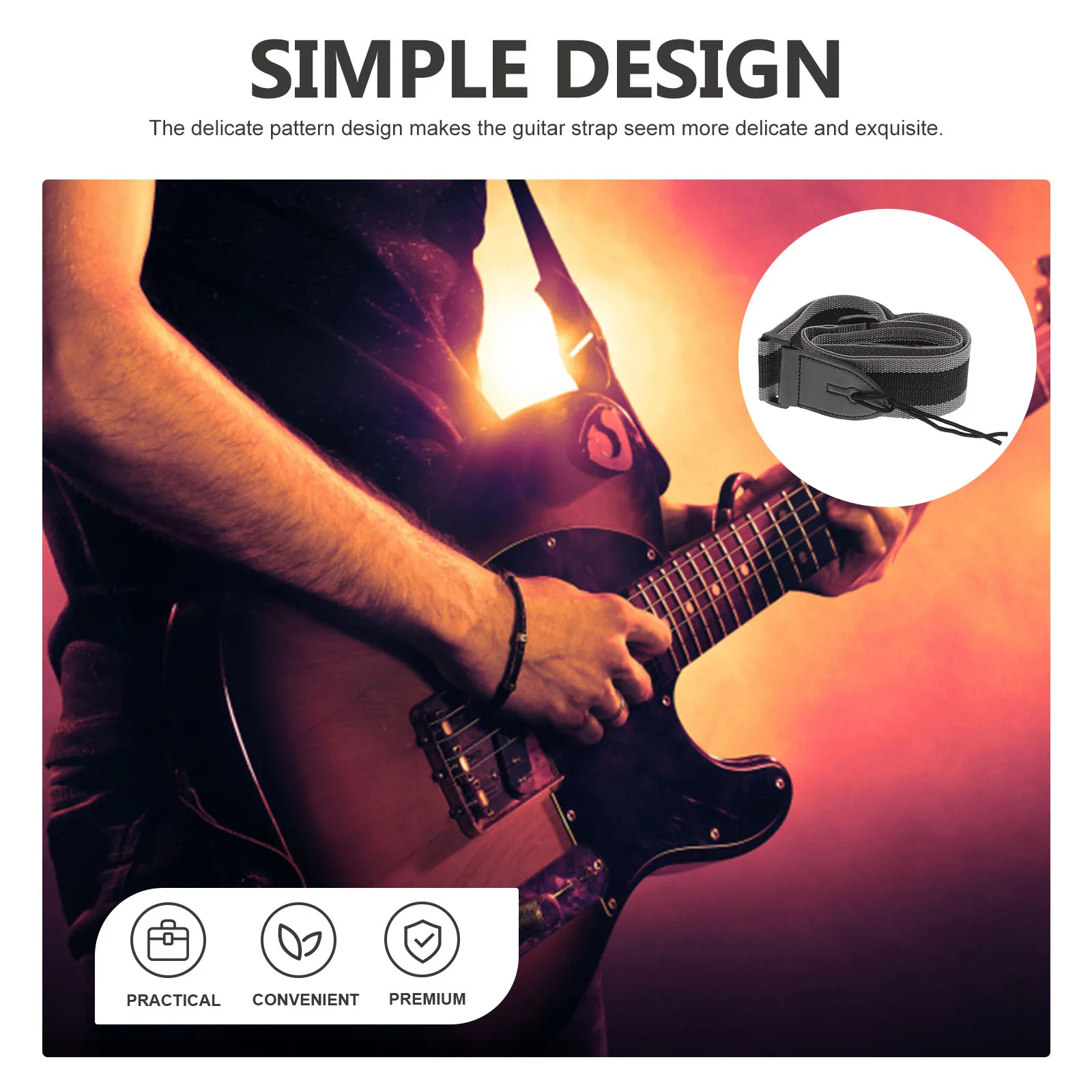 

Guitar Strap Pick Set Kit Electric Accessories Straps Instrument and Button Adjustable Skin Bundle