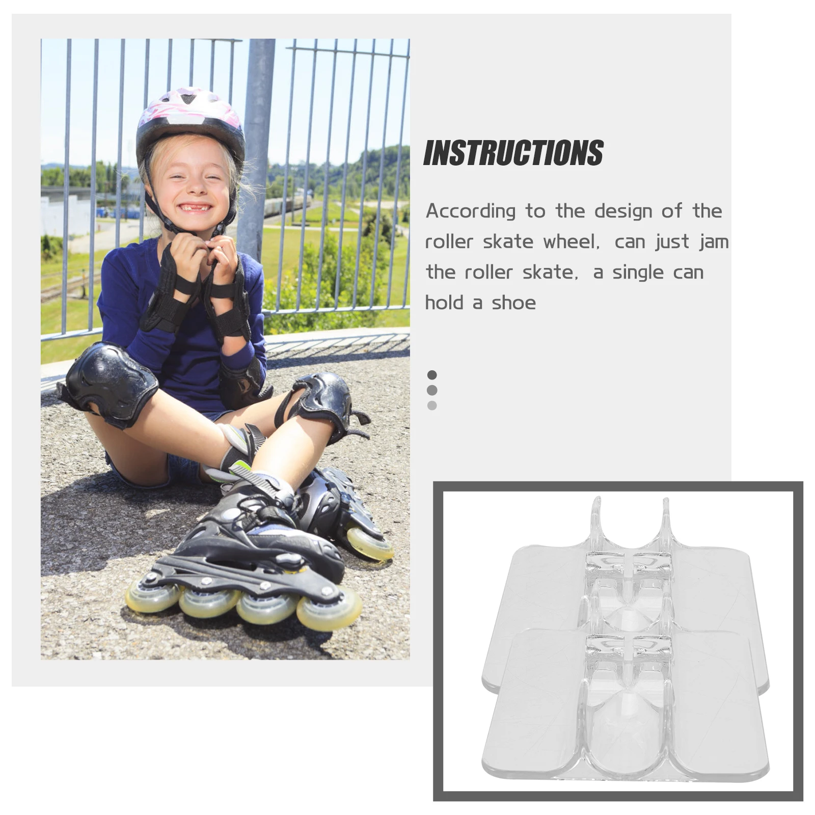 

2 Pcs Display Stand Transparent Roller Holder Ice Skates Ice Skates Display Rack Retail Shop Storage Rack