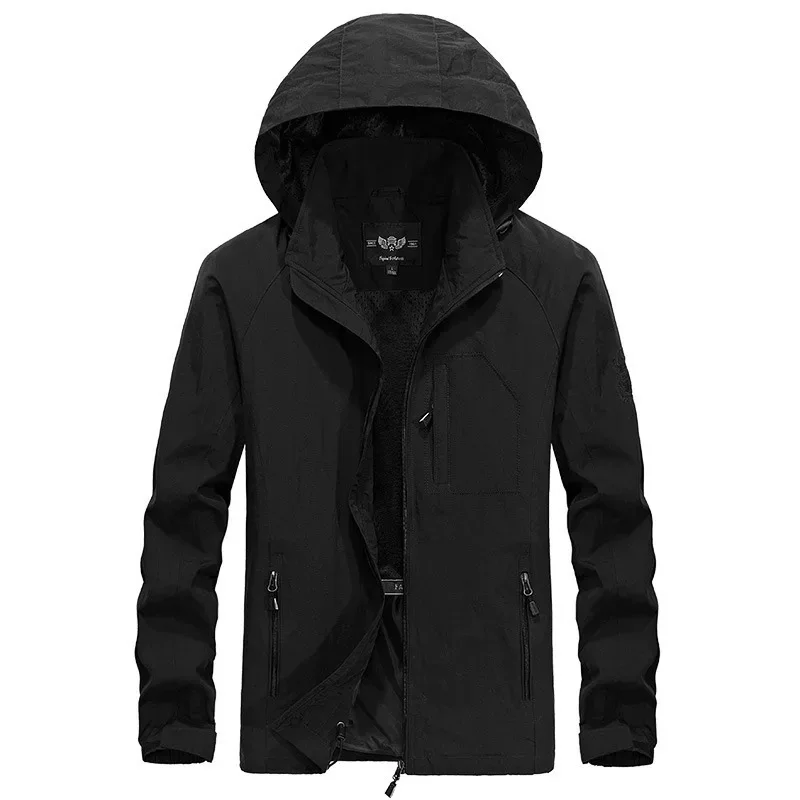 Outdoor Functional Windbreaker Men's 2024 New Autumn Casual Detachable Cap Waterproof Work Jacket Hiking Camping Boxing Coat