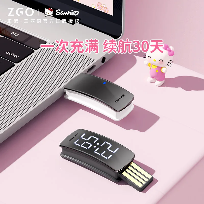 ساعة Zgo Sanrio Hello Kitty للأطفال، متعددة الوظائف للجنسين مع عداد الخطوات، ساعة منبه، ساعة رياضية مقاومة للماء 6262