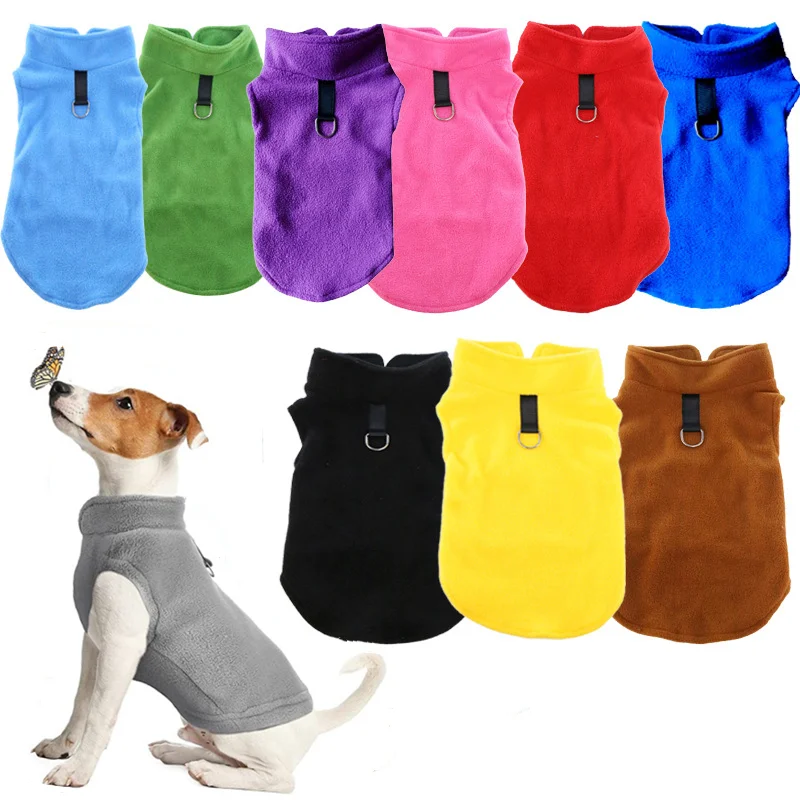 

Soft Fleece Dog Clothes For Small Dogs Spring Summer Puppy Cats Vest Chihuahua Clothing French Bulldog Jacket Pet Coats
