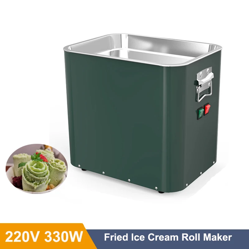 Samll Fried Ice cream Roll Machine Stainless Steel Fry Pan Yougurt Fruit Ice Cream Roll Maker Thai Fried Ice Cream Roll Machine